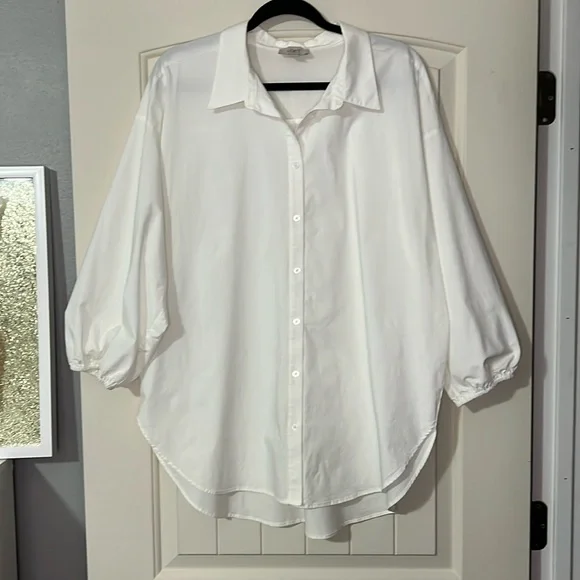 LOFT White Button Down Shirt - Picture 1 of 7